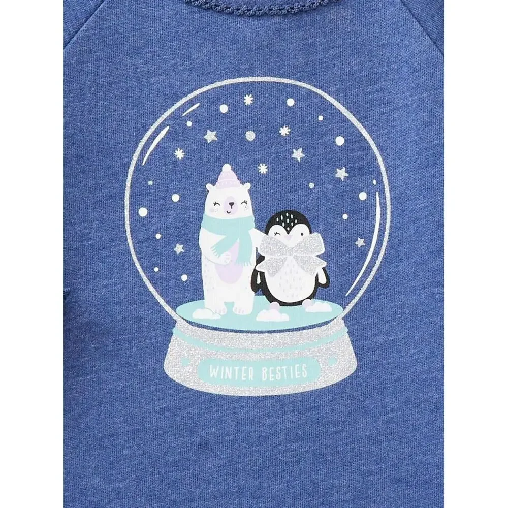New Garanimals‎ Best Friends Winter Besties Snow Globe Blue Body suit onesie 18M